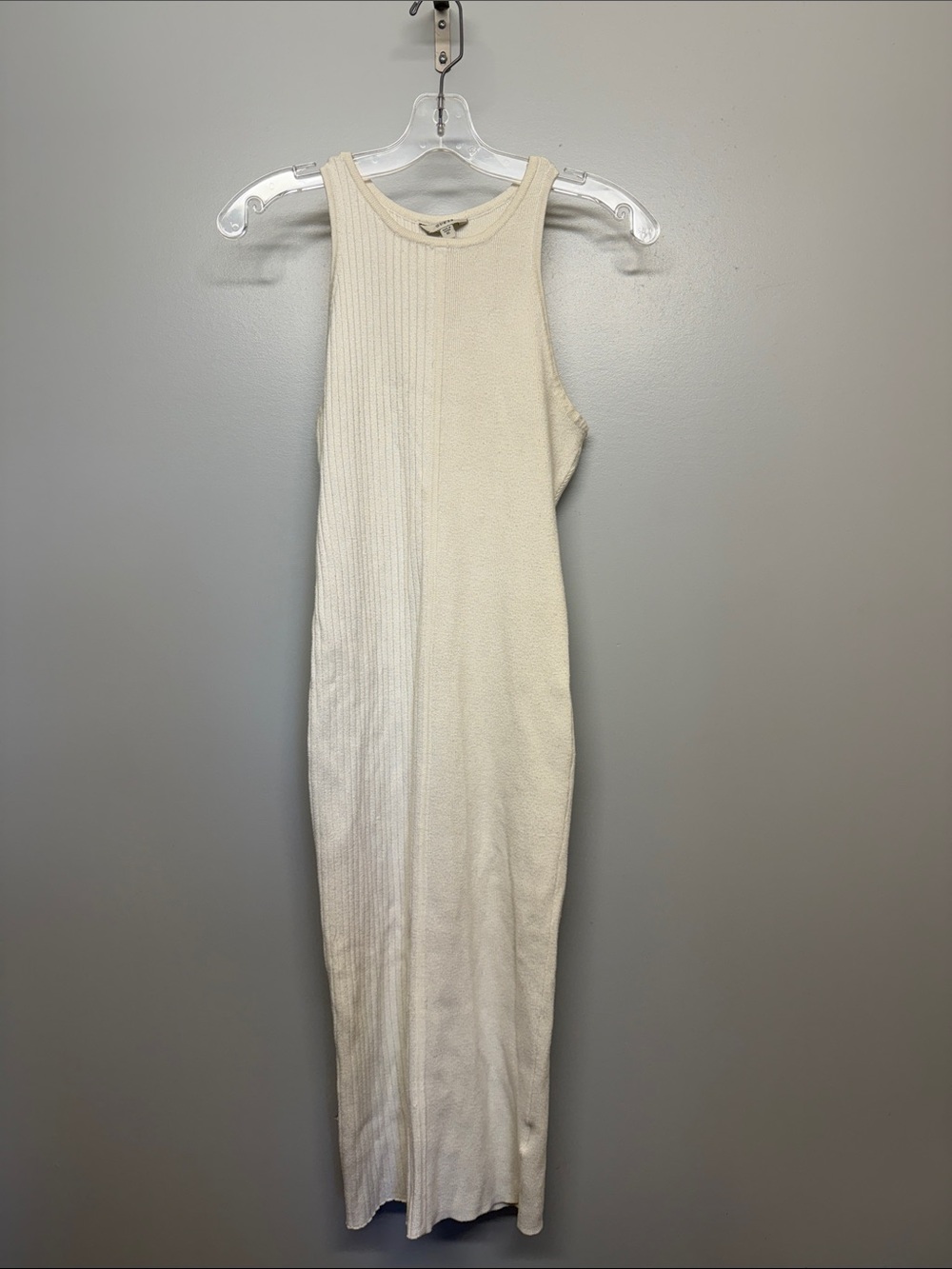 Guess Sleeveless Ribbed Midi Dress in Cream